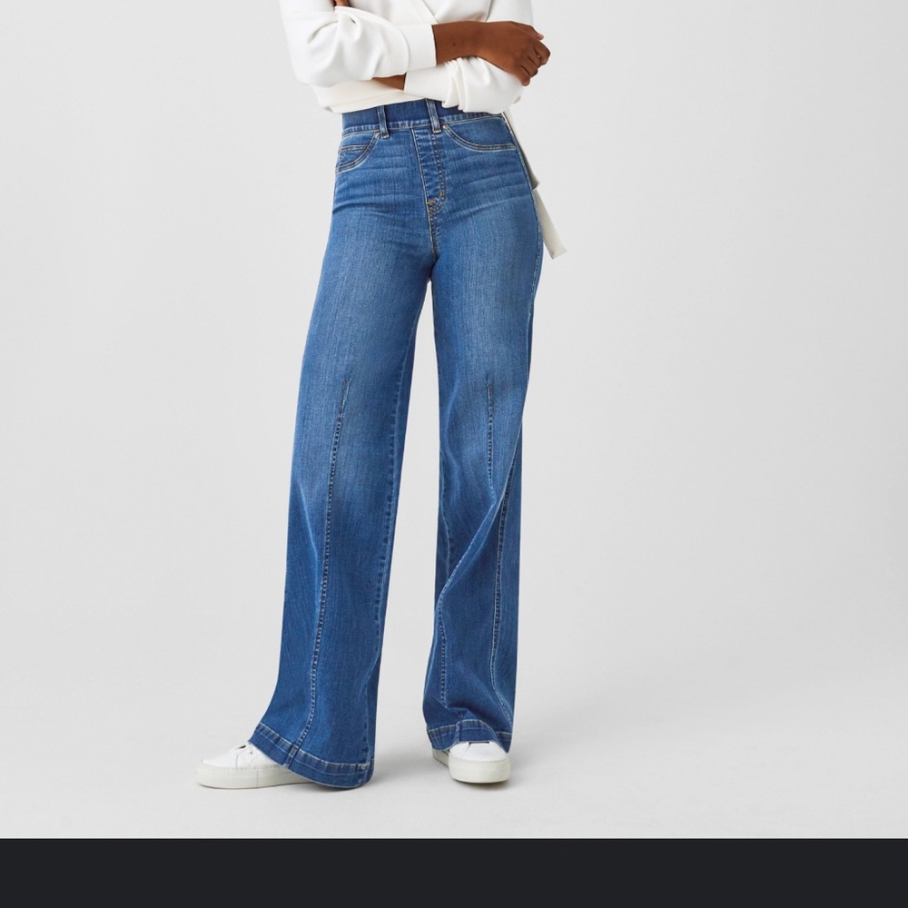 Spanx Blue Wide-Leg Jeans